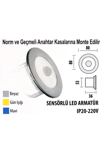 Sensörlü Led Armatür Krd09 Ip20 220v Beyaz Işık - 2