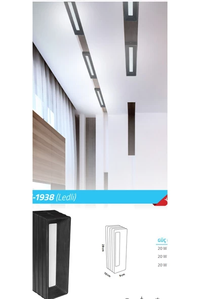 20 Watt Beyaz Işık Modern Led Spot, İç Mekan Tavan ve Duvar Armatürü, Led Armatür, Yeni Nesil Spot - 5