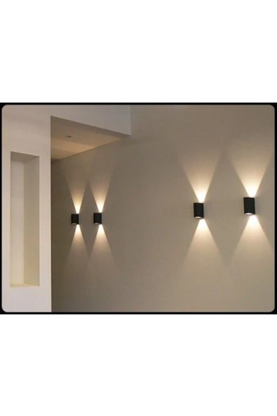 10 Adet İç Dış Mekan Dekoratif Çift Yönlü Aplik Oval Siyah