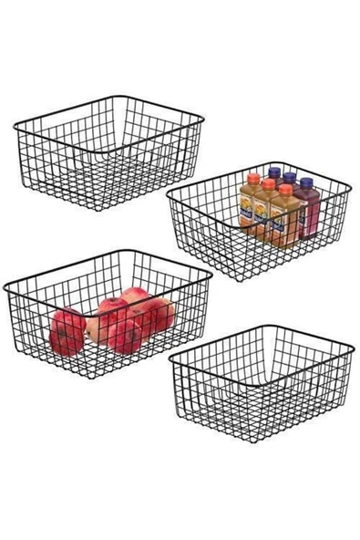 4 Adet Dolap Içi Organizer Banyo Mutfak Oyuncak Makyaj Sepeti - 4