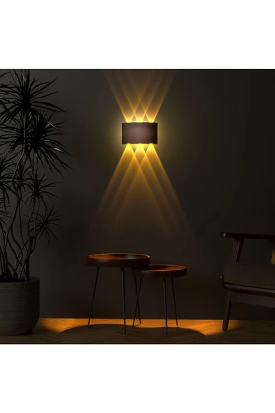 Uranüs Eskitme Kasa Amber Işık Ledli Dekoratif Işık Süzmeli Iç Dış Mekan Modern Aplik - 2