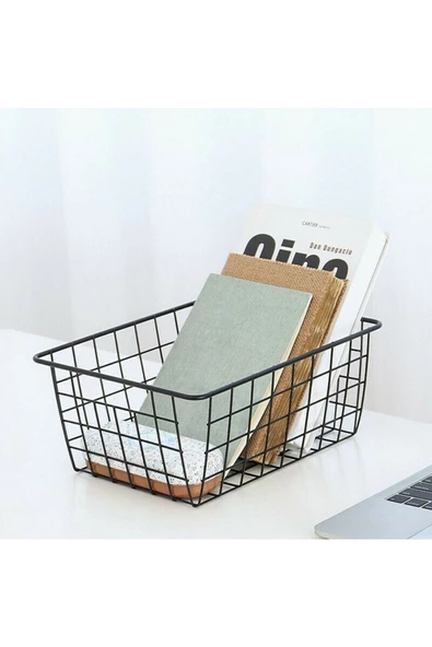 6 Adet Dolap Içi Organizer Banyo Mutfak Oyuncak Makyaj Sepeti Düzenleyici Izgara Metal Sepet - 3