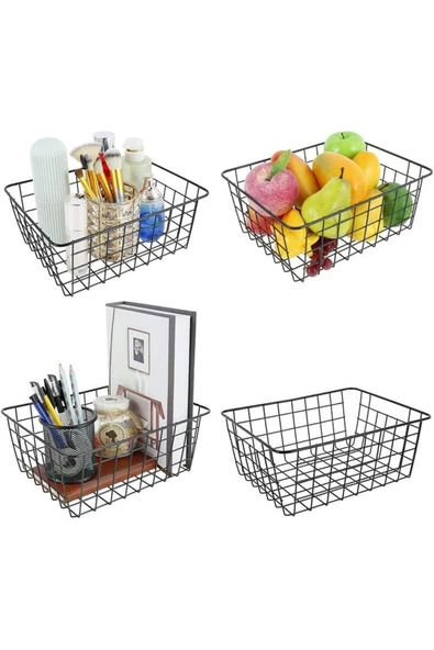 4 Adet Dolap Içi Organizer Banyo Mutfak Oyuncak Makyaj Sepeti - 8