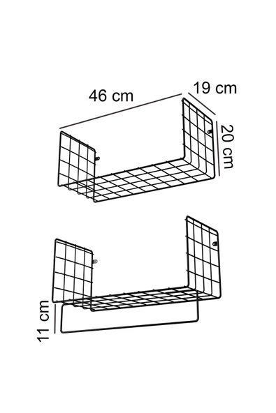 Ikili Set Banyo Mutfak Makyaj Kitap Baharat Çok Amaçlı Metal Raf - 6