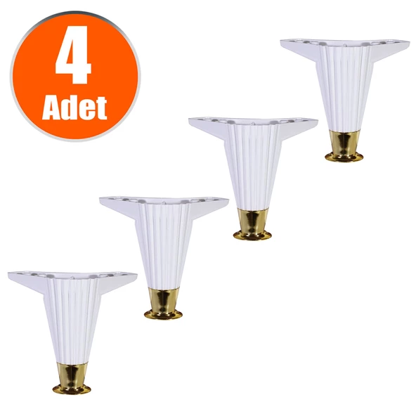 Mobilya Kanepe Masa Sehpa Ayağı 12 Cm Beyaz Baza Ayak 4 Adet - Masa Ayakları - Tek Ebat