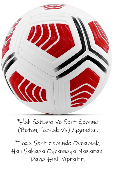 Futbol Topu Score Sert Zemin Halı Sahada Topu No:5 Kırmızı - 4