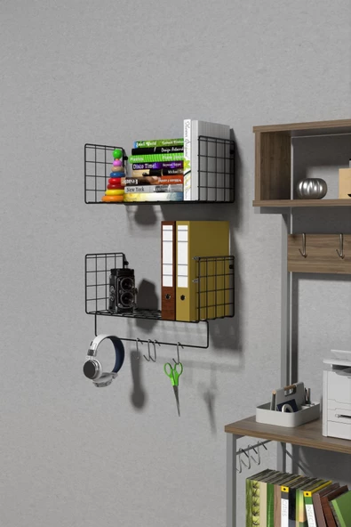 Ikili Set Banyo Mutfak Makyaj Kitap Baharat Çok Amaçlı Metal Raf - 4