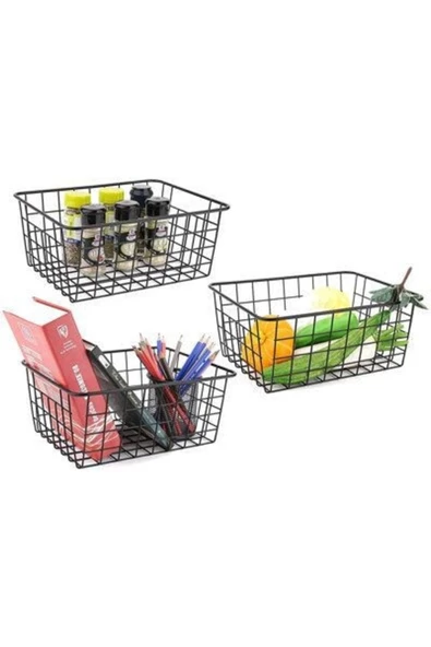 3 Adet Dolap Içi Organizer Banyo Mutfak Oyuncak Makyaj Sepeti - 3