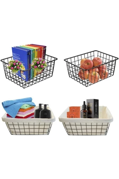 4 Adet Dolap Içi Organizer Banyo Mutfak Oyuncak Makyaj Sepeti - 7