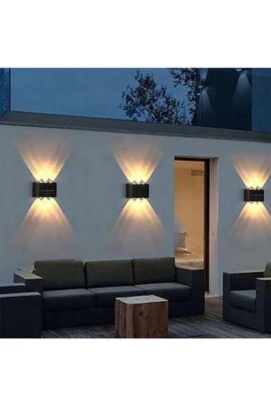 Uranüs Amber Işık Ledli Dekoratif Işık Süzmeli Iç Ve Dış Mekan Modern Bahçe Balkon Salon Teras Aplik - 6