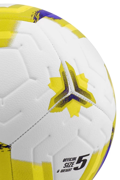 Telvesse Orijinal Futbol Topu Premiera Sert Zemin Halı Saha Futbol Topu Hibrit Sarı No:5 - 5