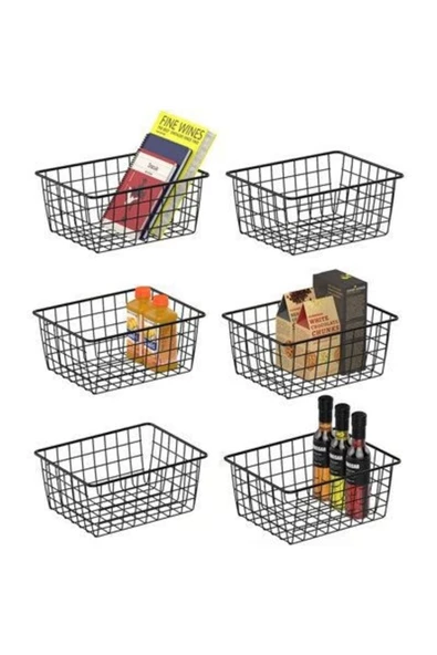 6 Adet Dolap Içi Organizer Banyo Mutfak Oyuncak Makyaj Sepeti - 3