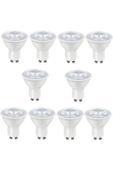 10 Adet Adet Gu10 Duylu 7 Watt Gün Işığı Led Ampul 10'lu Paket