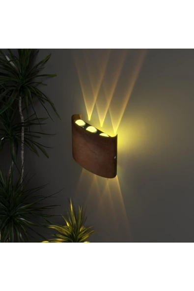 Uranüs Eskitme Kasa Amber Işık Ledli Dekoratif Işık Süzmeli Iç Dış Mekan Modern Aplik - 4