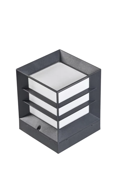 Antrasit Renk Izgaralı Kare Küp Bahçe Armatürü Set Üstü Aplik - Resim 5