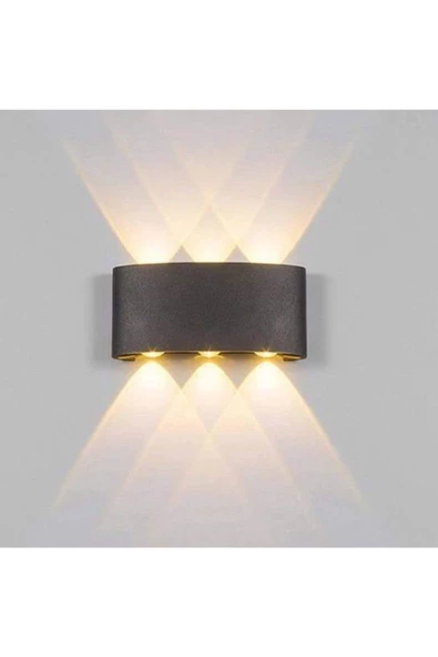 6 Watt Siyah Kasa Gün Işığı Dış Mekan Çift Yönlü Modern Led Aplik ( Ip65 ) - 2