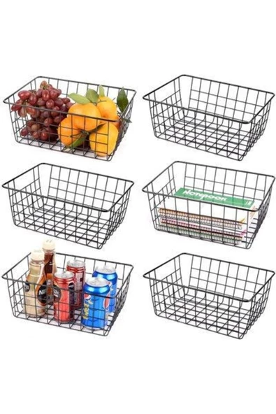 6 Adet Dolap Içi Organizer Banyo Mutfak Oyuncak Makyaj Sepeti - 2