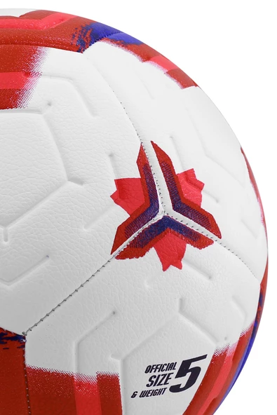 Telvesse Orijinal Futbol Topu Premiera Sert Zemin Halı Saha Futbol Topu Hibrit Kırmızı No:5 - 5