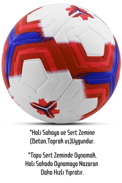Telvesse Orijinal Futbol Topu Premiera Sert Zemin Halı Saha Futbol Topu Hibrit Kırmızı No:5 - 4