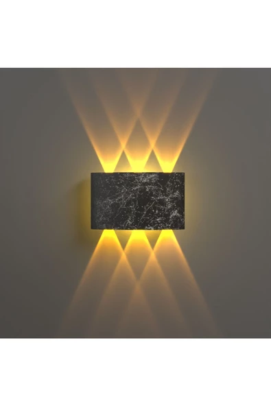 Uranüs Mermer Desen Kasa Amber Işık Ledli Dekoratif Işık Süzmeli Iç Dış Mekan Modern Aplik