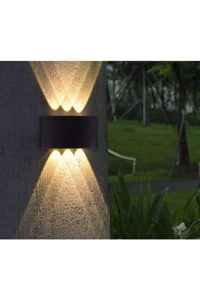 6 Watt Siyah Kasa Gün Işığı Dış Mekan Çift Yönlü Modern Led Aplik ( Ip65 )