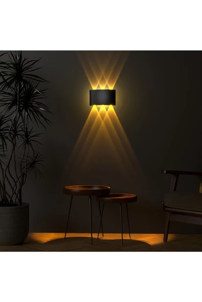 Uranüs Amber Işık Ledli Dekoratif Işık Süzmeli Iç Ve Dış Mekan Modern Bahçe Balkon Salon Teras Aplik - 2
