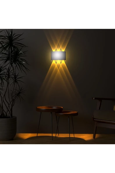 Uranüs Amber Işık Ledli Dekoratif Işık Süzmeli Iç Dış Mekan Bahçe Balkon Teras Salon Aplik - 2