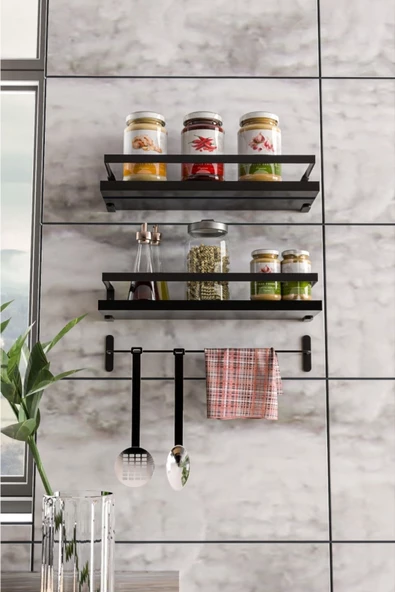 Olea Dekoratif Duvar Rafı Banyo Mutfak Düzenleyici Raf Set Organizer Duvar Rafı Kaktüs Sukulent Rafı