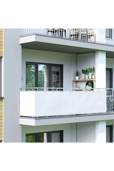 5 M X 80 CM  BEYAZ Renk Polyester Balkon Demiri Brandası Su Geçirmez 1.sınıf 650g