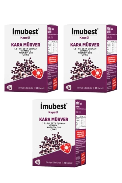 İmubest Kara Mürver 3'lü Set 30 Kapsül