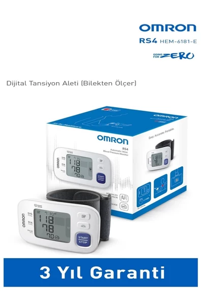 Omron Rs4 Hem-6181-e Sensörlü 60 Hafızalı Bilekten Tansiyon Aleti