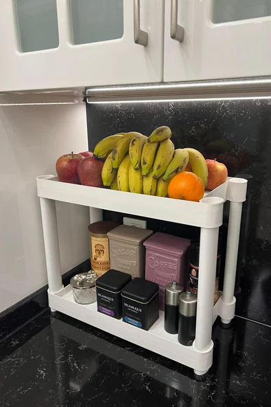 2 Raflı Plastik Tezgahüstü Organizer (Small Model - 2