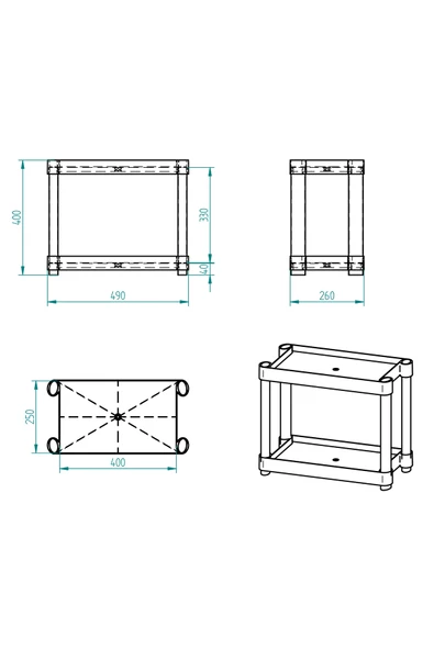 2 Raflı Plastik Tezgahüstü Organizer (Small Model - 5