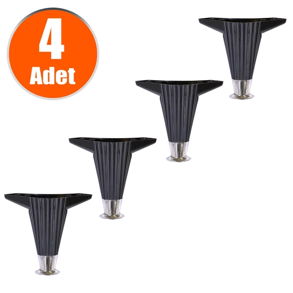 Mobilya Kanepe Masa Sehpa Ayağı Baza Ayak Siyah 12 Cm (4 ADET) - Masa Ayakları - Tek Ebat