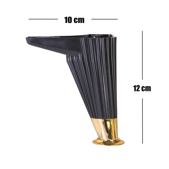 Mobilya Kanepe Masa Sehpa Ayağı Baza Ayakları Siyah 12 Cm (4 ADET) - 3