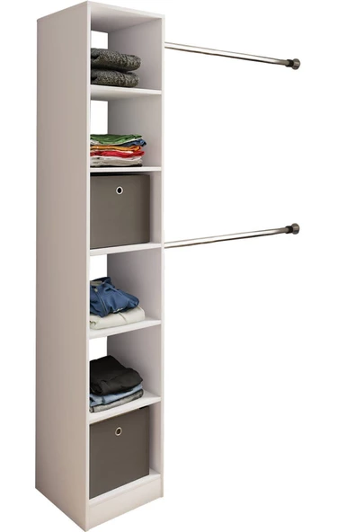 Tdesigno Alara Açık Giyinme Dolabı - Gardırop Beyaz 150 cm - Resim 4