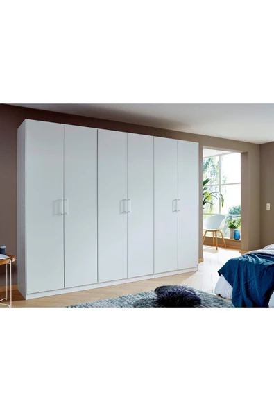 Tdesigno Aleyna Giyinme Dolabı - Çok Amaçlı Dolap - Gardırop 270 Cm-6 Kapaklı