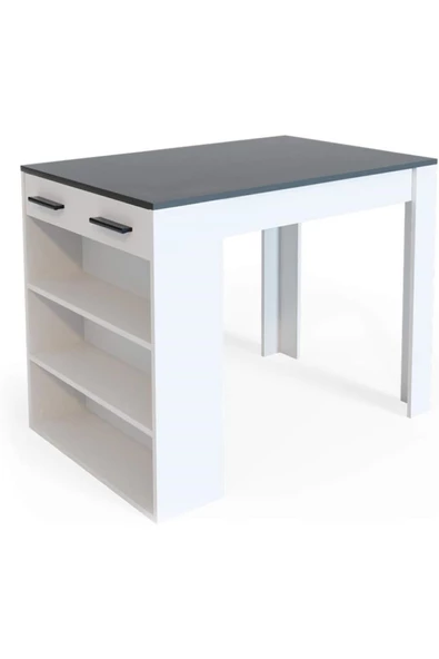 Tdesigno Infınıty Mutfak Adası Mutfak Masası Beyaz-Antrasit-120 cm - 3