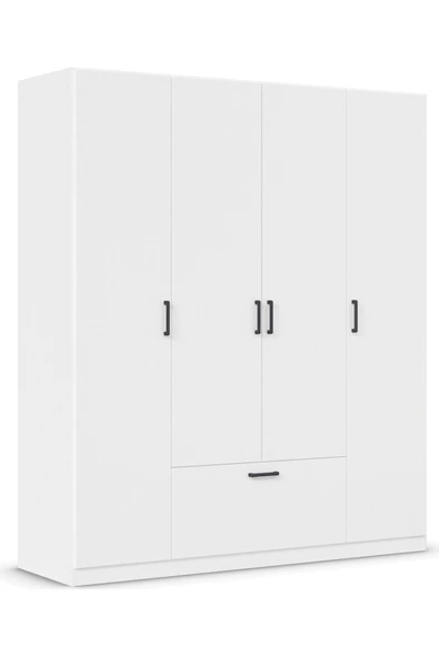 Tdesigno Alçin Giyinme Dolabı - Çok Amaçlı Dolap - Gardırop 180 Cm-4 Kapaklı-1 Çekmeceli - Resim 2