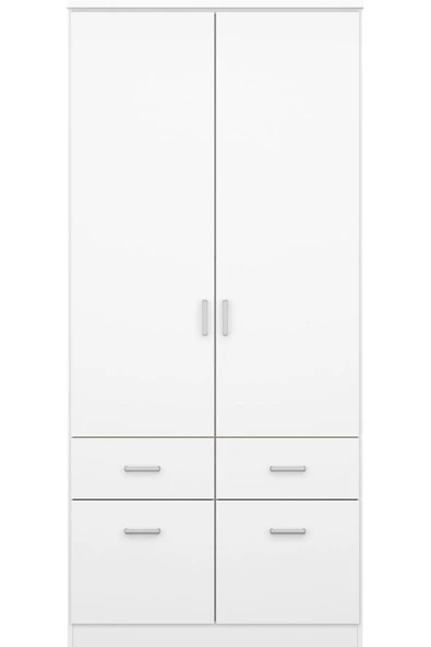 Tdesigno Aksu  Giyinme Dolabı - Çok Amaçlı Dolap - Gardırop 90 Cm-2 Kapaklı-2 Çekmeceli - 3