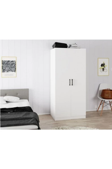 Tdesigno Tdesıgno Aylin Giyinme Dolabı - Çok Amaçlı Dolap - Gardırop 80 Cm Beyaz