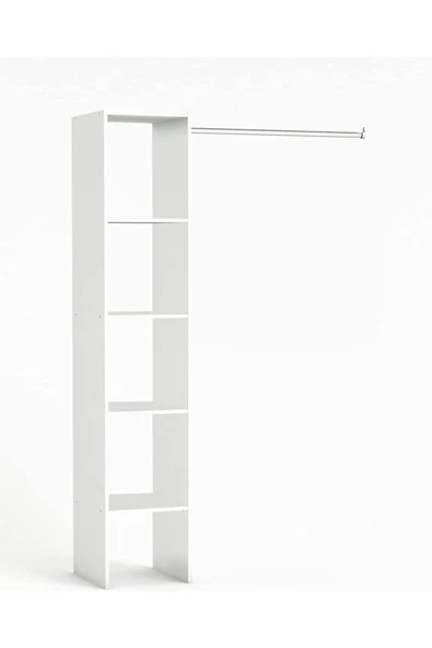 Tdesigno Eliz Açık Giyinme Dolabı - Gardırop Beyaz 120 cm - 2