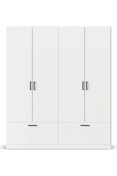 Tdesigno Alev Giyinme Dolabı - Çok Amaçlı Dolap - Gardırop 180 Cm-4 Kapaklı-2 Çekmeceli - Resim 3