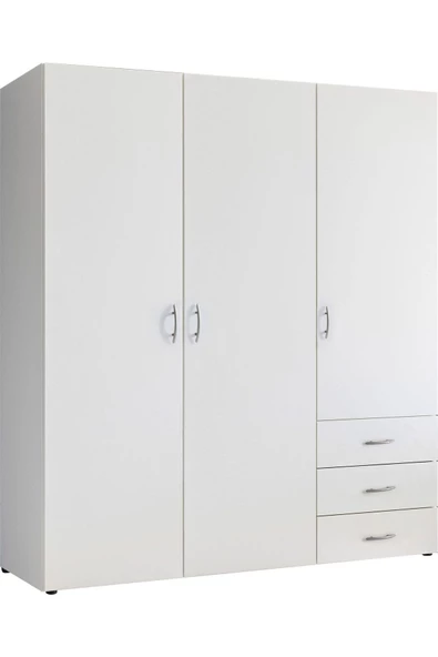 Tdesigno Akel Giyinme Dolabı - Çok Amaçlı Dolap - Gardırop 150 Cm-3 Kapaklı-3 Çekmeceli - Resim 4