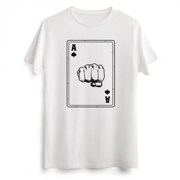 Maça As İskambil Kağıdı Baskılı Tshirt