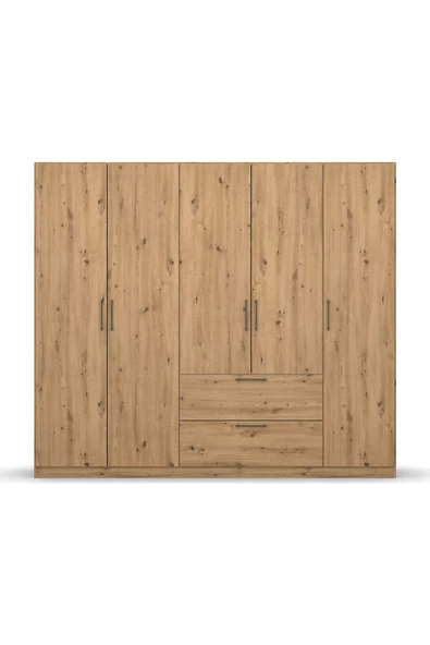 Tdesigno Giyinme Dolabı - Çok Amaçlı Dolap - Gardırop 225 cm-5 Kapaklı-2 Çekmeceli - 3