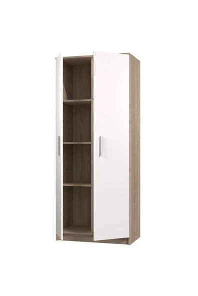 Tdesigno Açelya Giyinme Dolabı - Çok Amaçlı Dolap - Gardırop 80 Cm-2 Kapaklı - 4