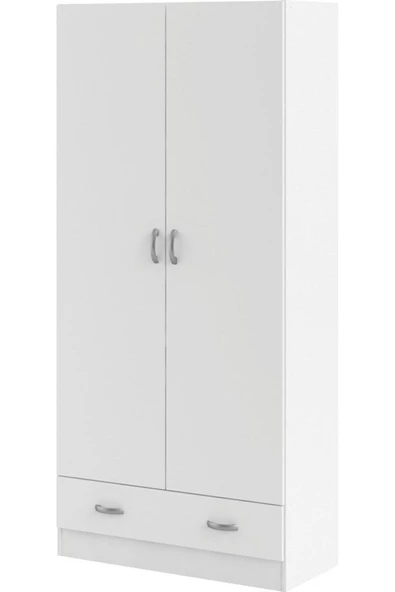 Tdesigno Aysu  Giyinme Dolabı - Çok Amaçlı Dolap - Gardırop 80 Cm-2 Kapaklı-1 Çekmeceli - 5