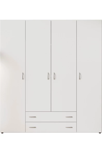 Tdesigno Ahter Giyinme Dolabı - Çok Amaçlı Dolap - Gardırop 160 Cm-4 Kapaklı-2 Çekmeceli - 7