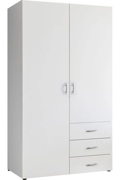 Tdesigno Akasya Giyinme Dolabı - Çok Amaçlı Dolap - Gardırop 100 Cm-2 Kapaklı-3 Çekmeceli - Resim 4